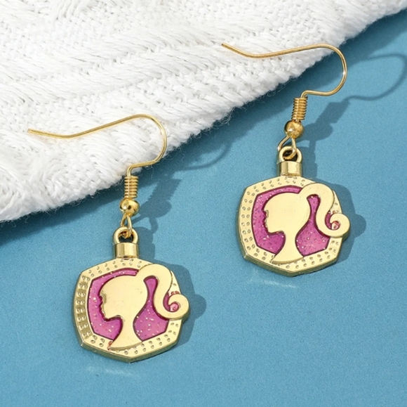 🆕 Barbie Ponytail Silhouette Earrings - Picture 6 of 6
